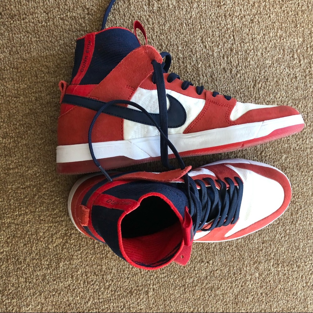 Nike SB Dunk Elite Skate Longer Men White Navy Red